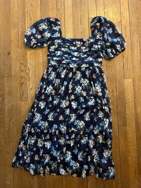 Women’s Navy Floral midi dress